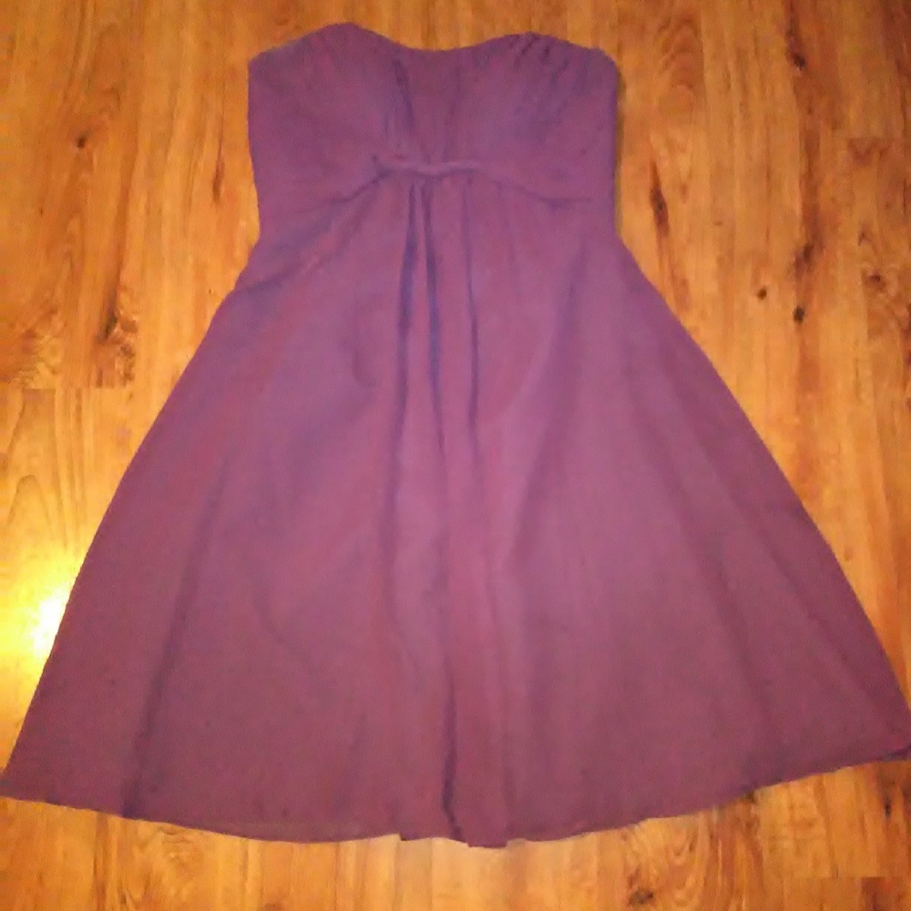 Size 10 Purple Strapless Dress by  Mori Lee